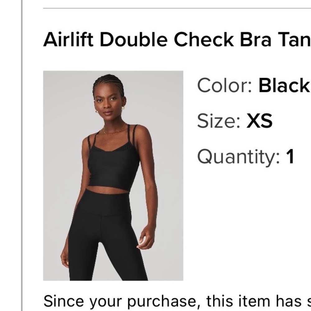 ALO Yoga Black Airlift Double Check Bra Tank